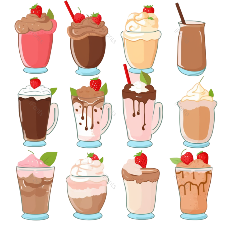 清新图片,健康食物元素,夏天PNG,插画免抠素材